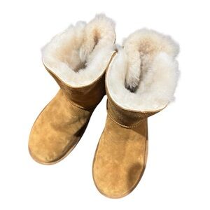 Women's KOOLABURRA BY UGG Remely Mini Buckle Boots Sz 6 Brown Leather Suede